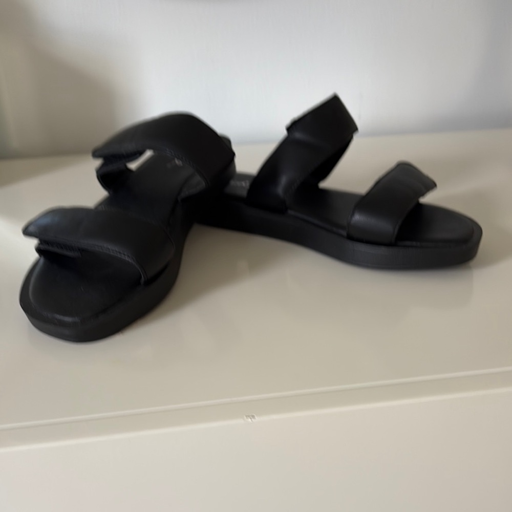 Black Double Strap Sandals